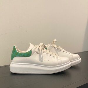 Alexander McQueen White and Green Women's Platform Sneakers